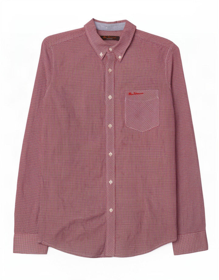 Camisa Ben Sherman para hombre pequeña de algodón a cuadros rojo