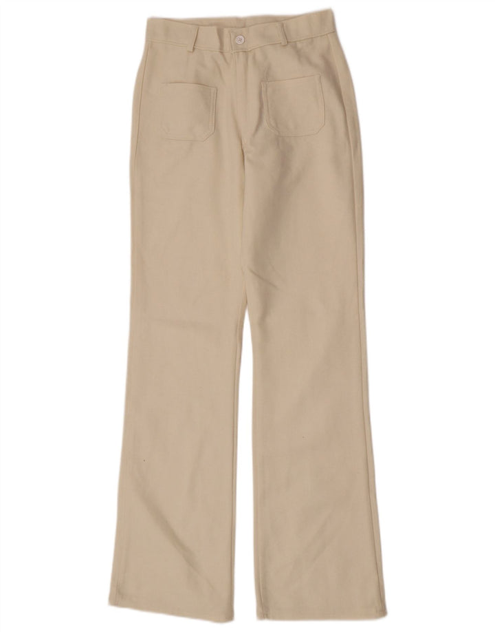 Pantalones vintage para mujer con corte de bota IT 40 Pequeño W26 L33 Blanco apagado