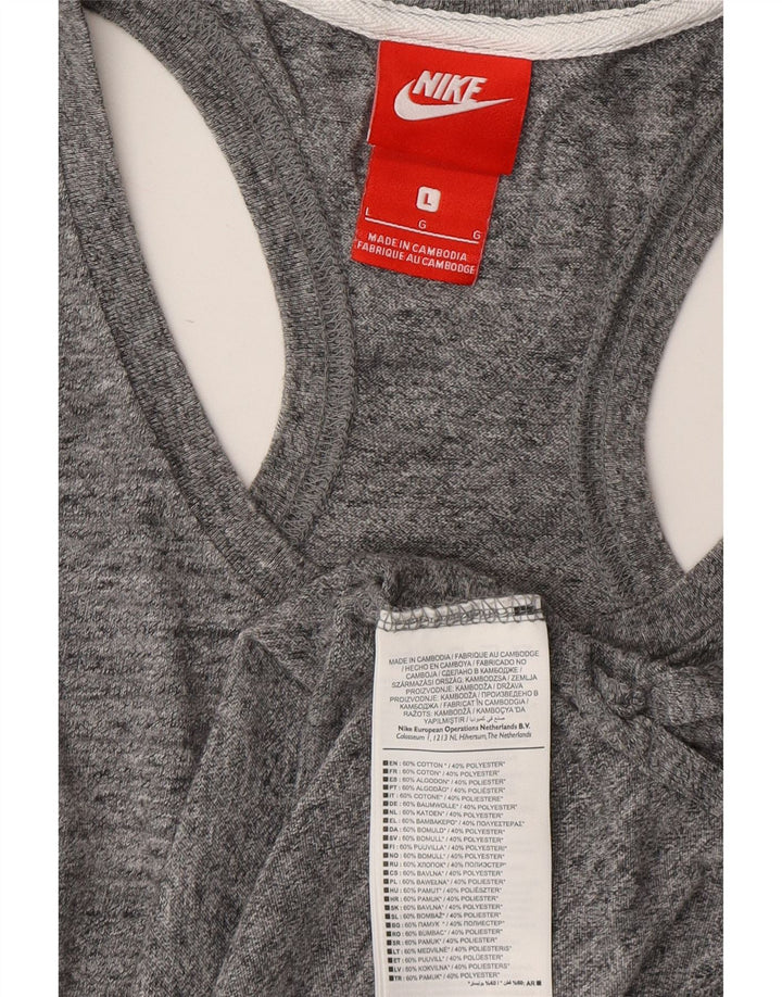 NIKE - Camiseta sin mangas para mujer, talla 40, talla grande, algodón moteado gris
