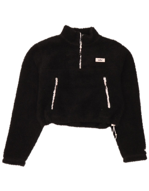 Nike Jersey de Forro Polar con Cuello y Cremallera de Gran tamaño para Mujer UK 10 Small Black