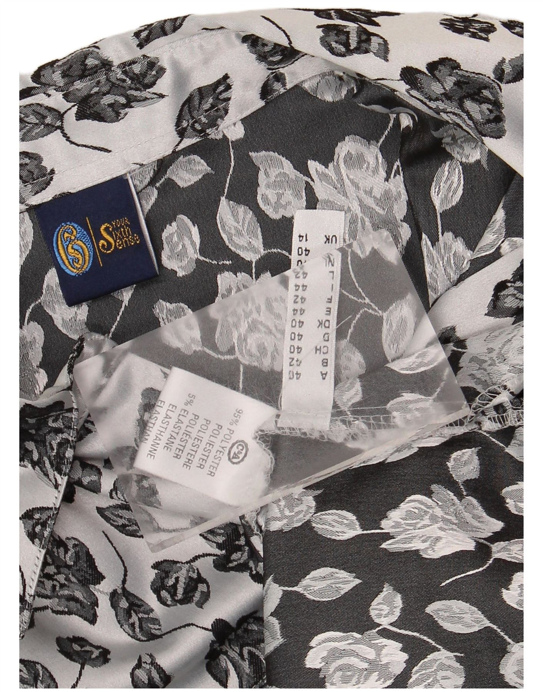 Your Sixth Sense Camisa para mujer UK 44 Grande Poliéster floral blanco
