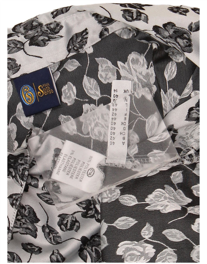 Your Sixth Sense Camisa para mujer UK 44 Grande Poliéster floral blanco