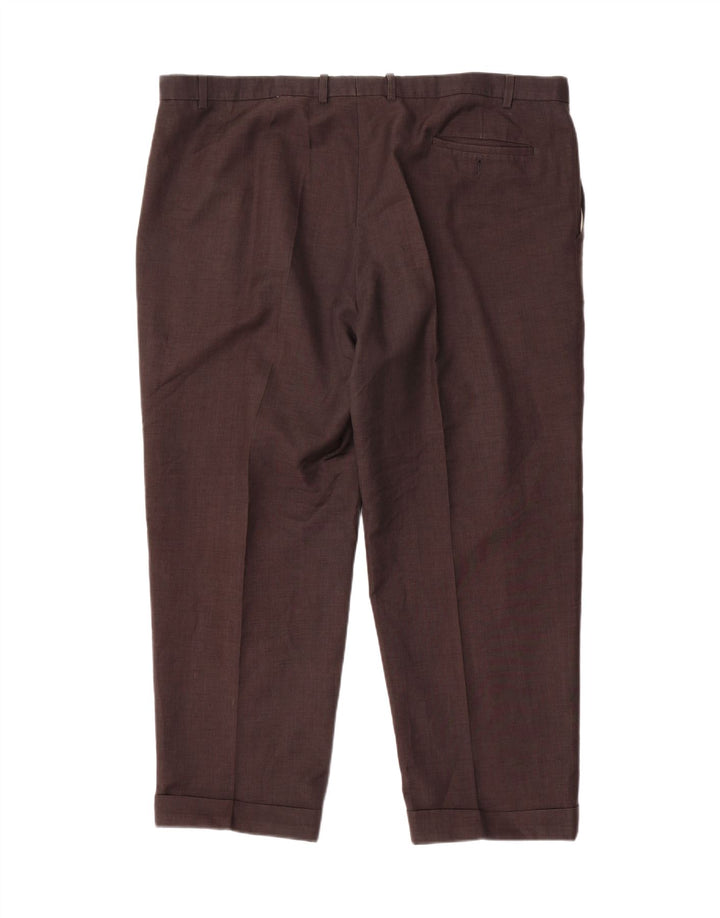 Marks & Spencer Pantalón de traje con pinzas para hombre W44 L29 Poliéster gris
