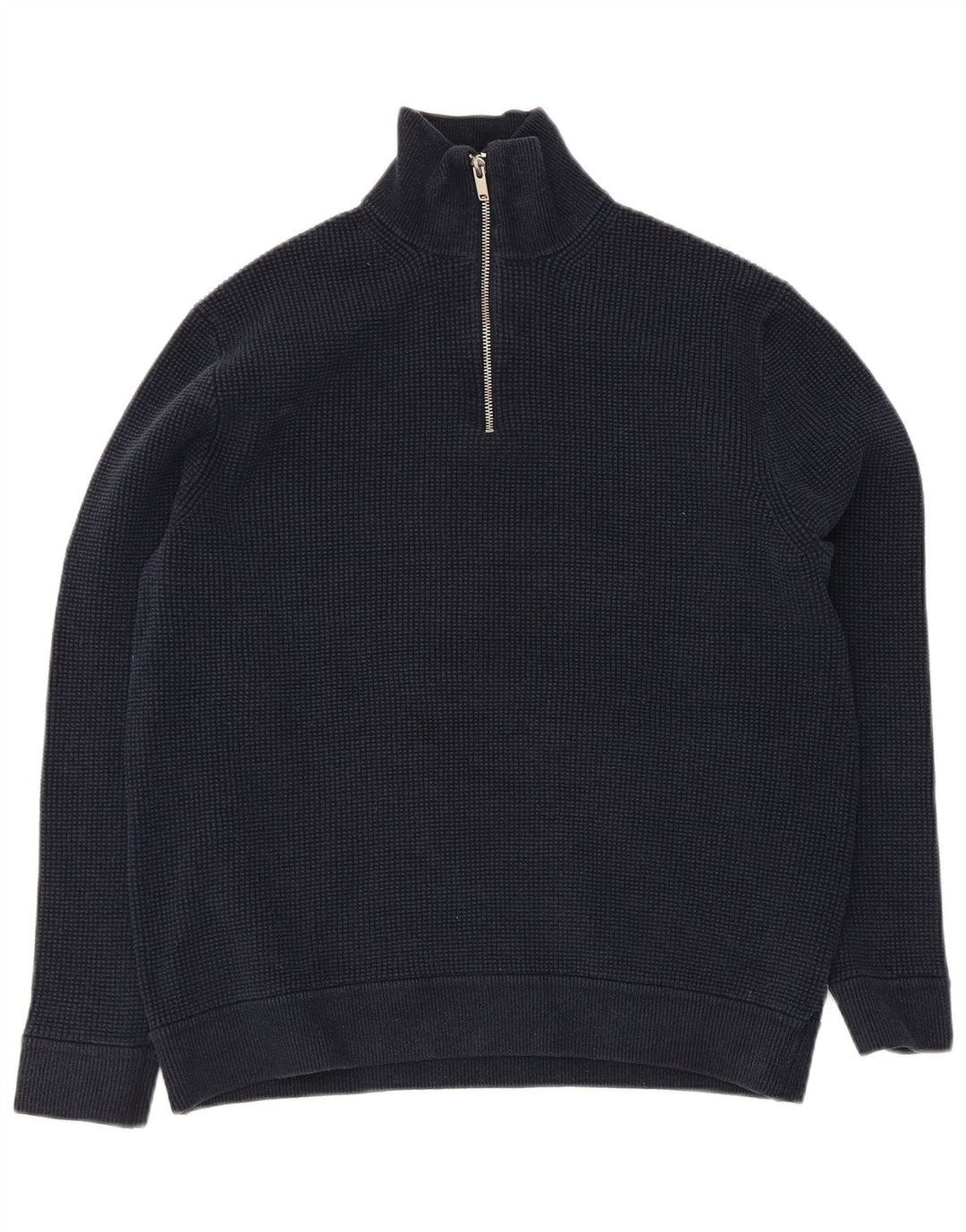 Marks & Spencer Jersey con cuello y cremallera para hombre XL Poliéster azul marino