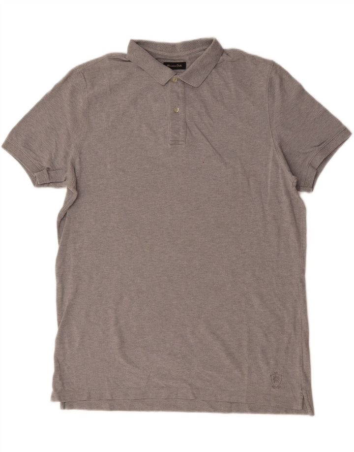 Polo Massimo Dutti Hombre Algodón Moteado Gris Grande