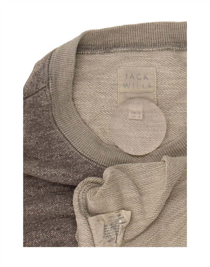 Jack Wills Sudadera para mujer Jumper UK 12 Algodón moteado gris medio