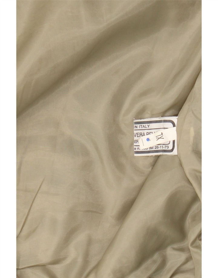 Vintage mujer bombardero chaqueta de cuero Reino Unido 18 XL cuero caqui