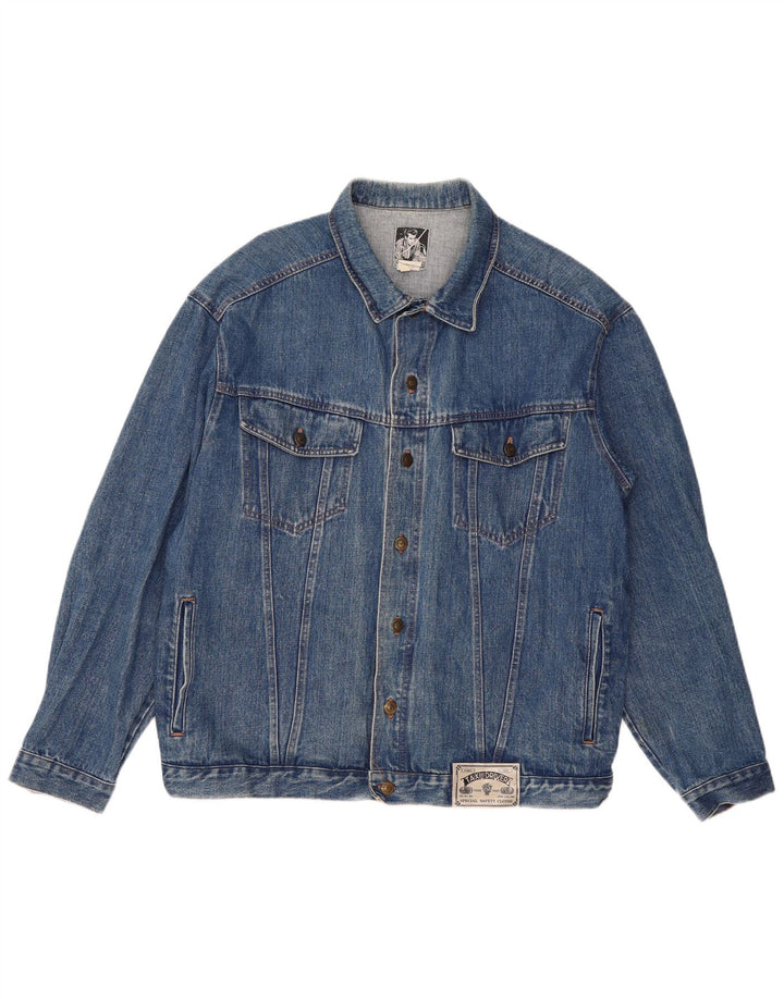 VINTAGE Chaqueta vaquera para hombre Reino Unido 42 XL Algodón azul