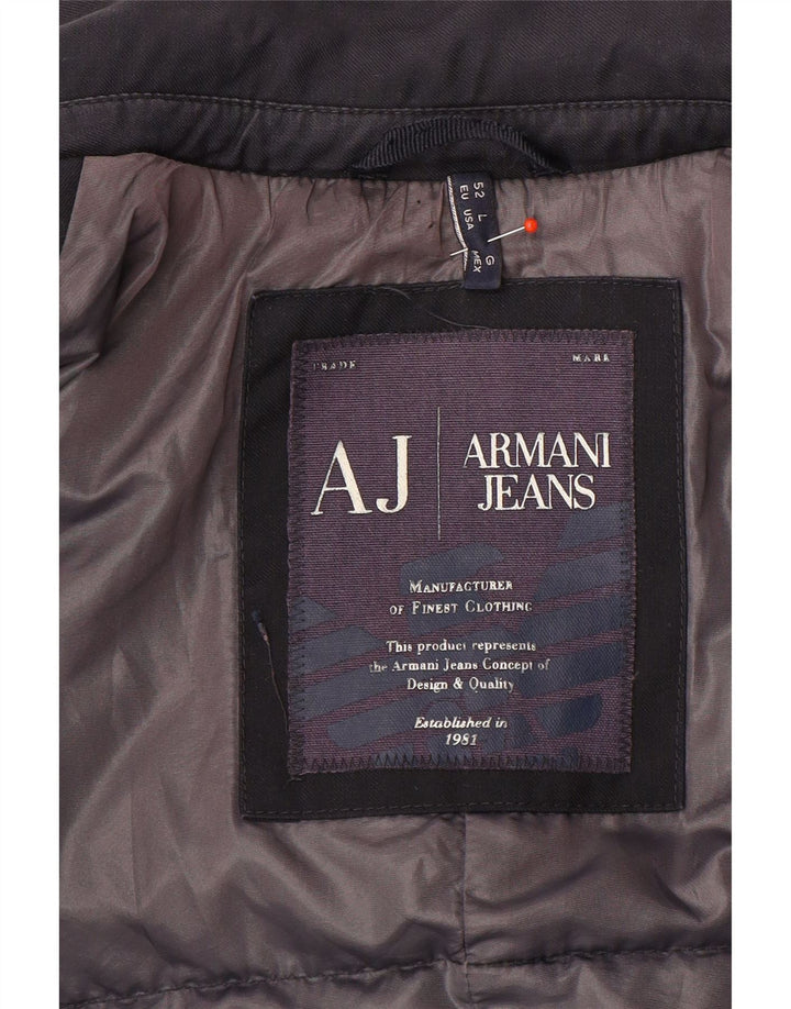 Armani Jeans Chaqueta tipo blazer acolchada con 2 botones para hombre IT 50 Large Azul marino