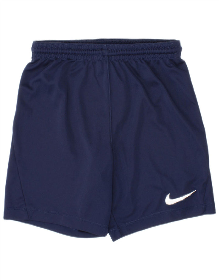 Nike Pantalones cortos deportivos Dri Fit para niños 8-9 años Pequeño Azul marino Poliéster