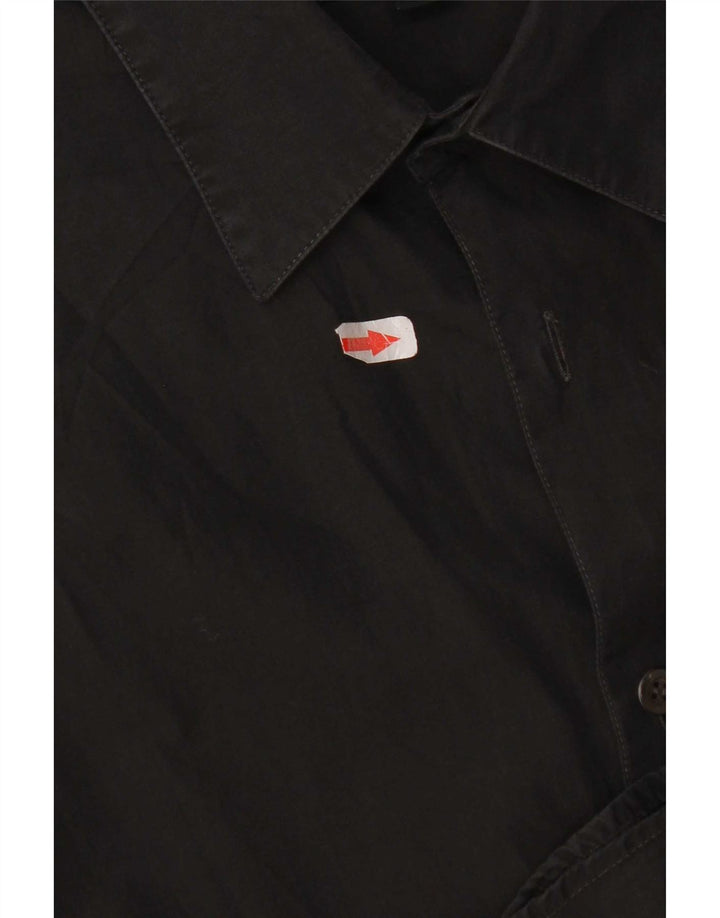 Calvin Klein Camisa para hombre Talla 43 Grande Algodón negro