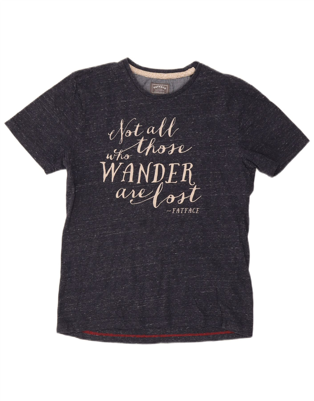 FAT FACE Camiseta gráfica para mujer Top mediano de algodón moteado en azul marino