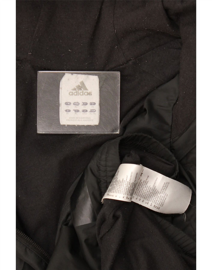 Adidas Chaqueta impermeable con capucha para hombre UK 42 XL Poliéster negro