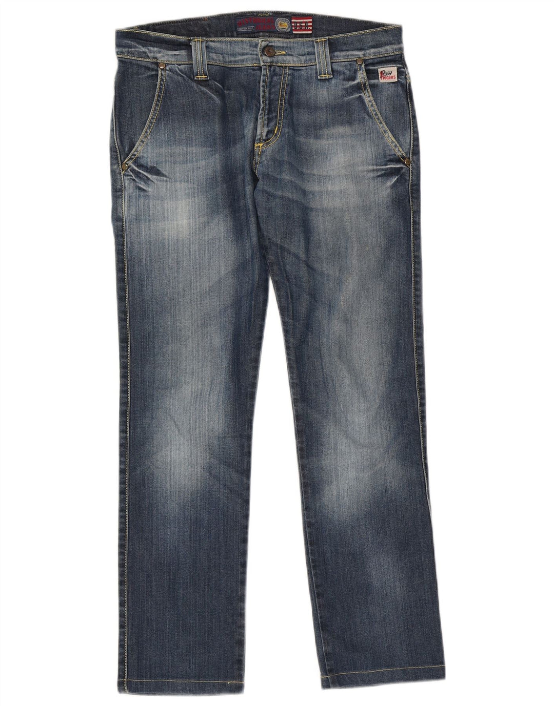 Roy Rogers Vaqueros rectos para hombre W32 L28 Algodón azul