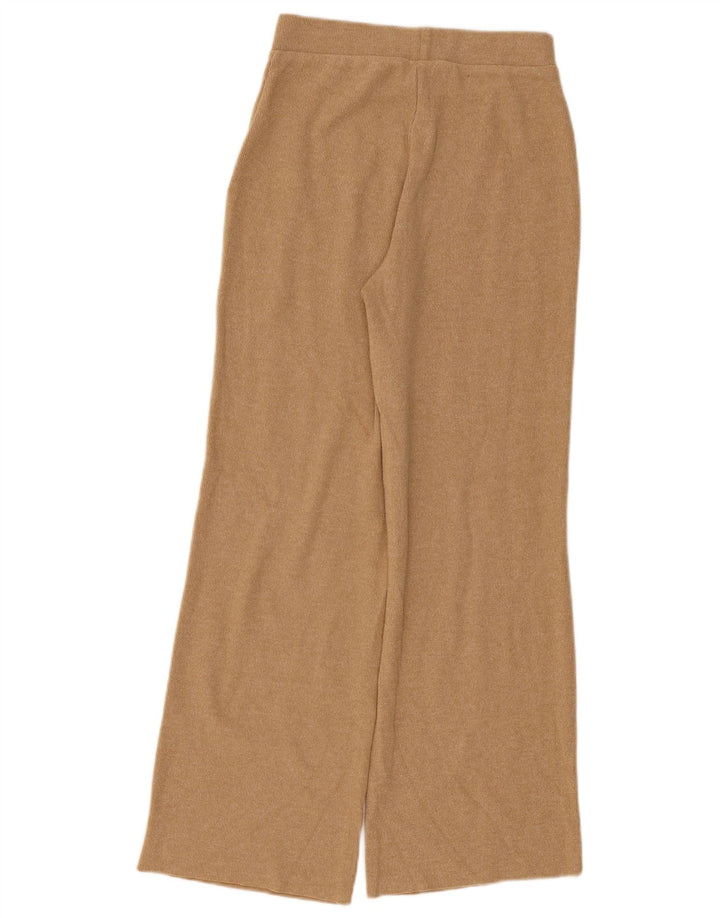 Zara Mujer Pantalón Chándal UK 10 Small Beige Poliéster