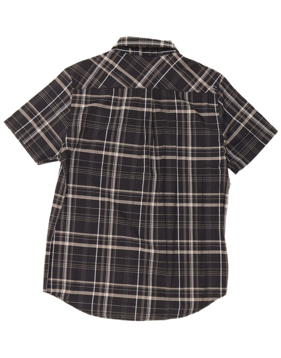 O'Neill Hombre Camisa De Manga Corta De Algodón A Cuadros Negro Mediano