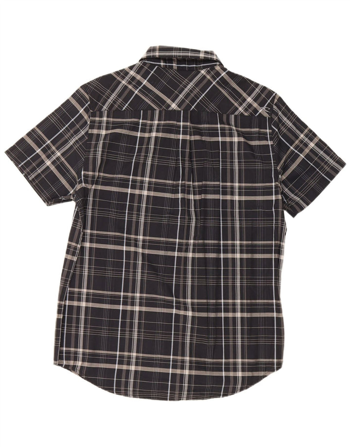 O'Neill Hombre Camisa De Manga Corta De Algodón A Cuadros Negro Mediano