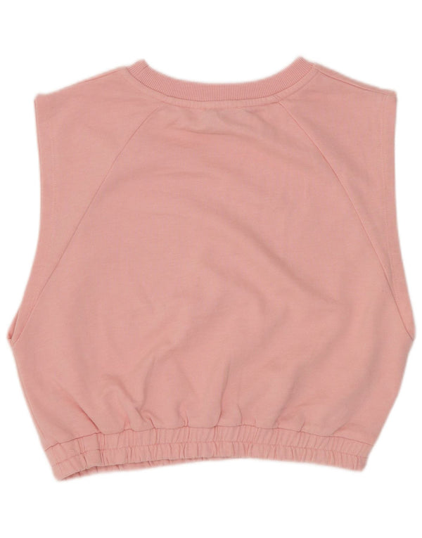 Topshop Top corto sin mangas para mujer UK 10 Small Pink Cotton