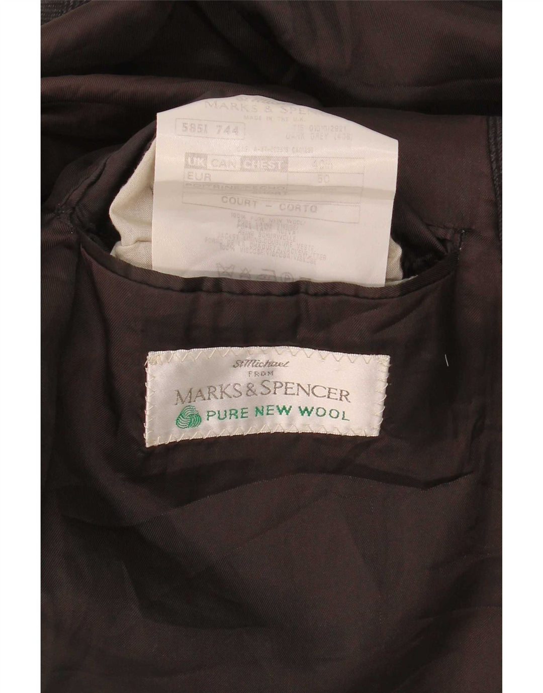 Marks & Spencer Chaqueta tipo blazer para hombre Reino Unido 40 Gris medio Rayas diplomáticas