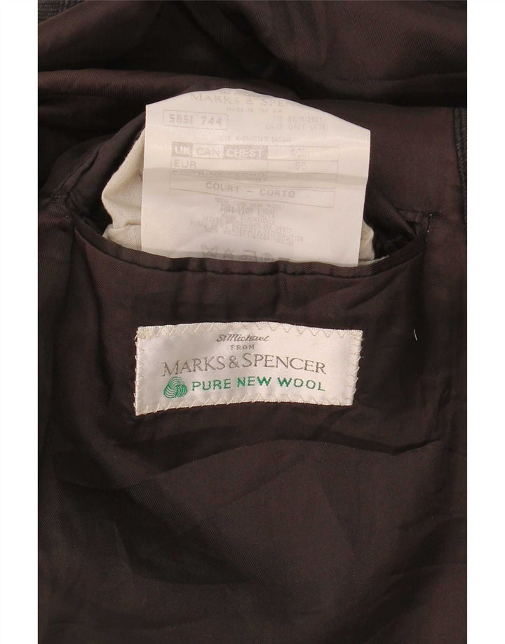 Marks & Spencer Chaqueta tipo blazer para hombre Reino Unido 40 Gris medio Rayas diplomáticas