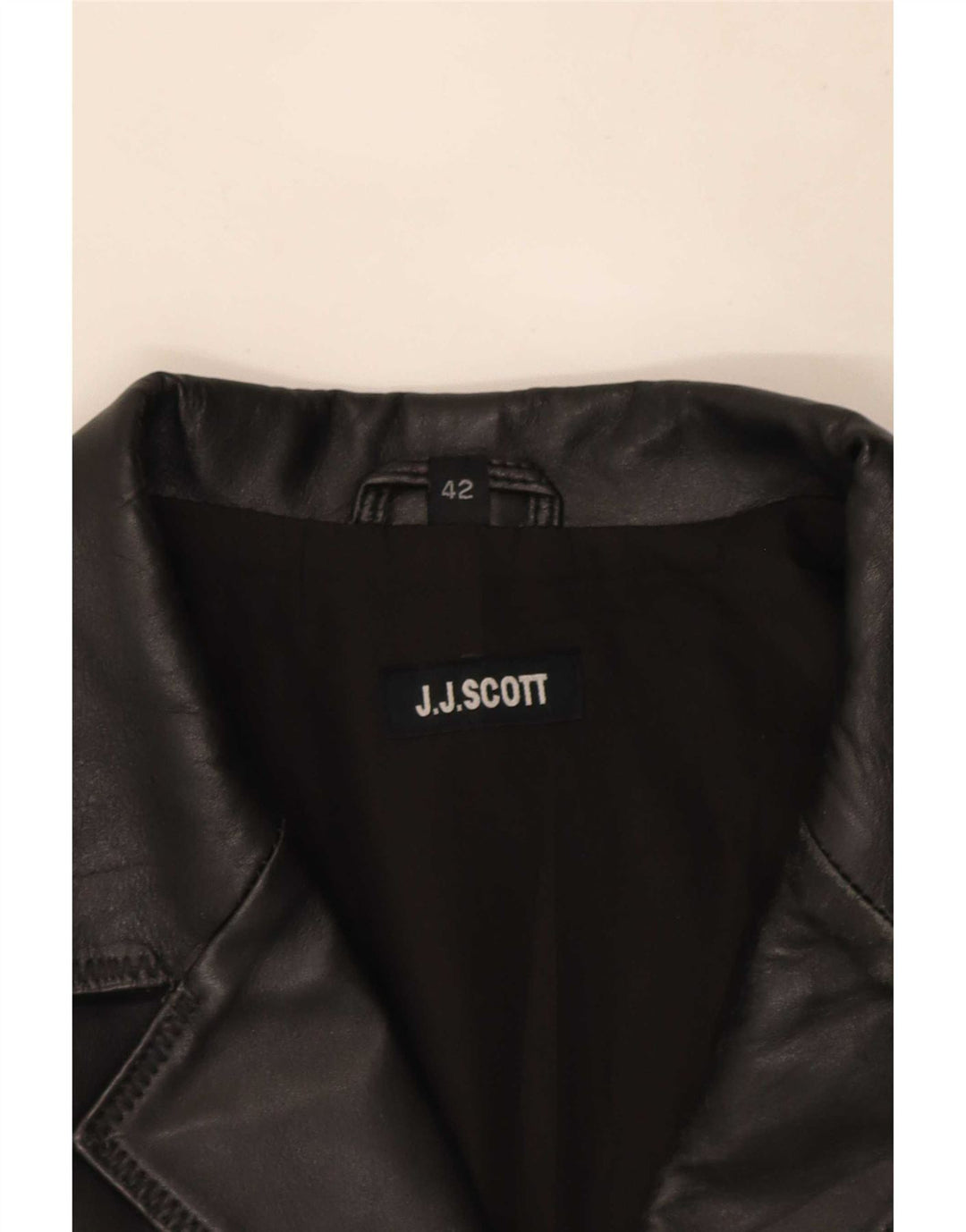 J.J.Scott Chaqueta Blazer de Cuero con 3 Botones para Mujer IT 42 Medium Black