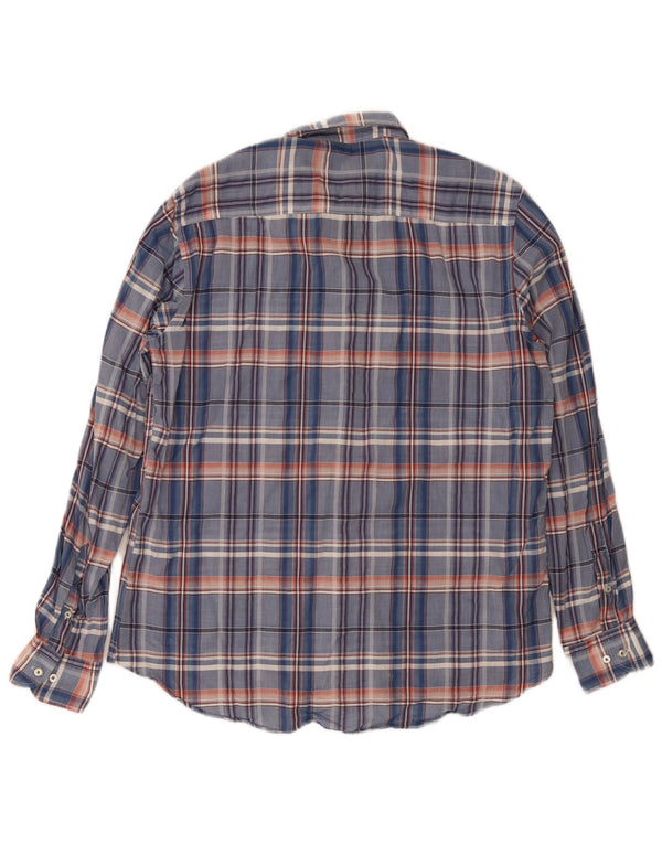 Massimo Dutti Hombre Camisa Slim Fit XL Cuadros Azul