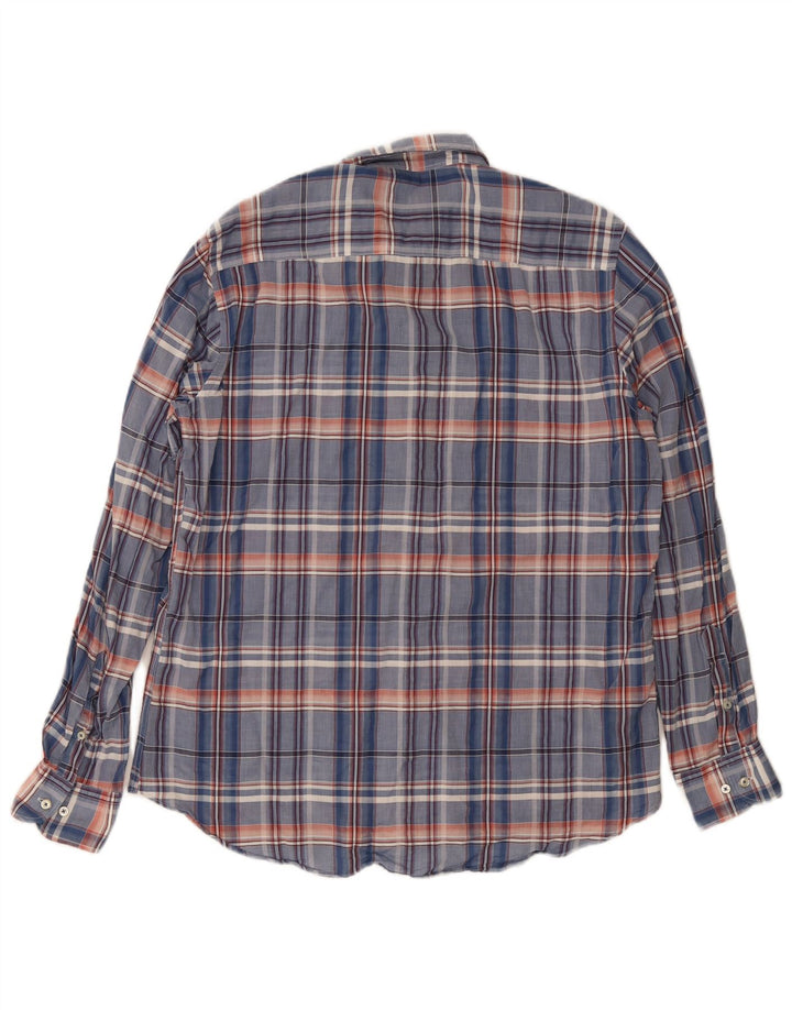 Massimo Dutti Hombre Camisa Slim Fit XL Cuadros Azul