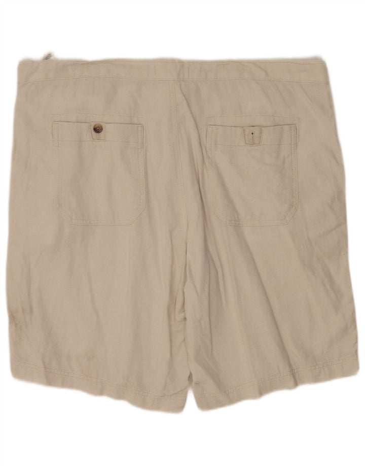 Marks & Spencer Pantalones cortos chinos para hombre W42 2XL Beige lino
