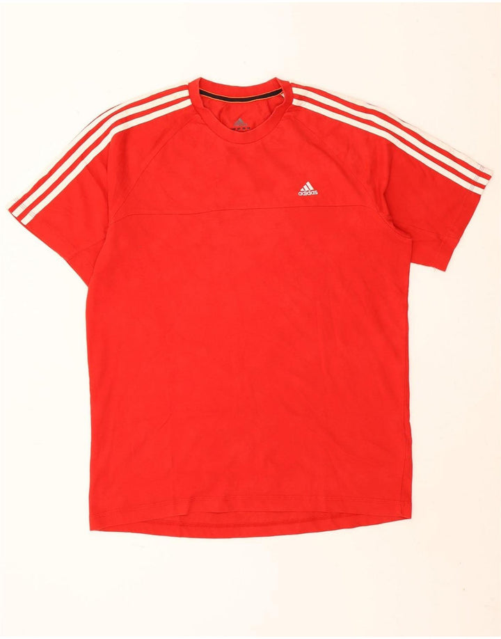 Adidas Mens Climalite Camiseta Top Grande Rojo Algodón