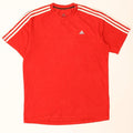 Adidas Mens Climalite Camiseta Top Grande Rojo Algodón