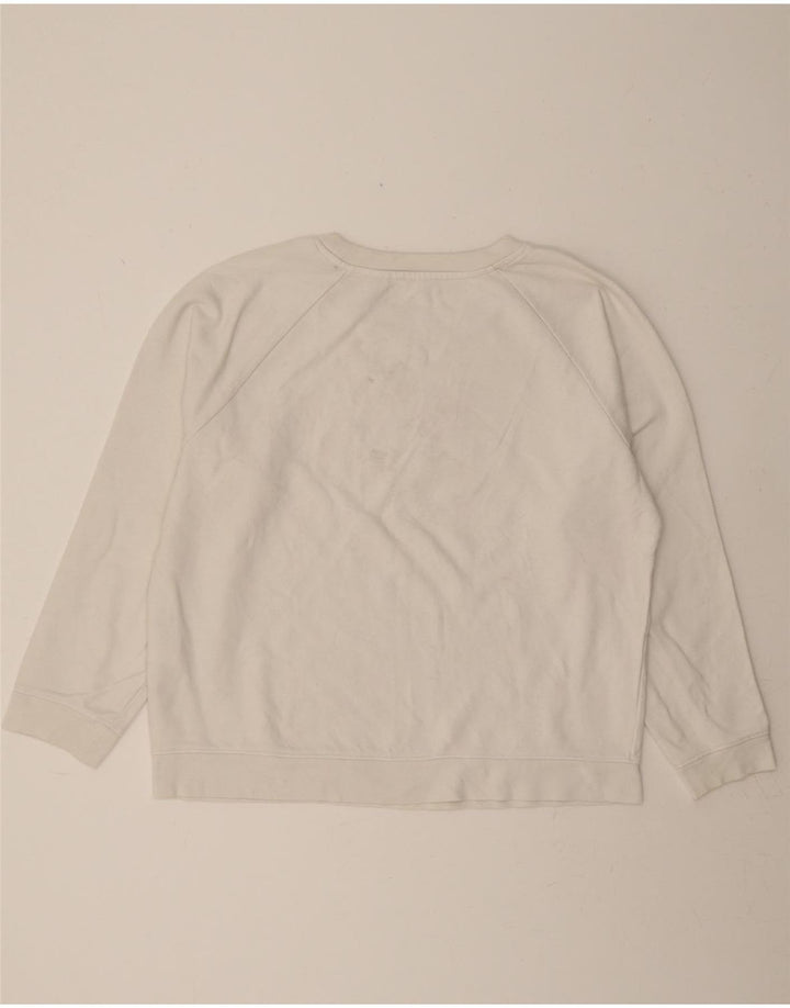 LEVI'S Womens Graphic Sweatshirt Jumper UK 14 Medium White Cotton Vintage Levi's and Second-Hand Levi's from Messina Hembry 