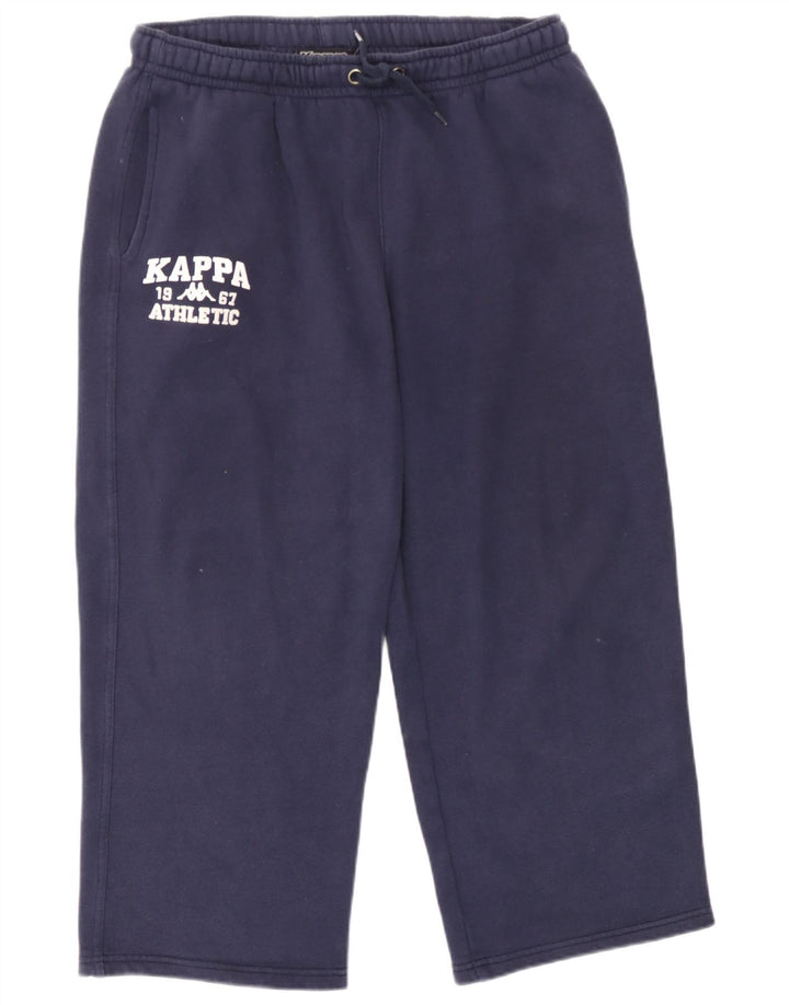 Kappa Hombre Pantalones De Chándal Gráfico Grande Azul Marino Algodón