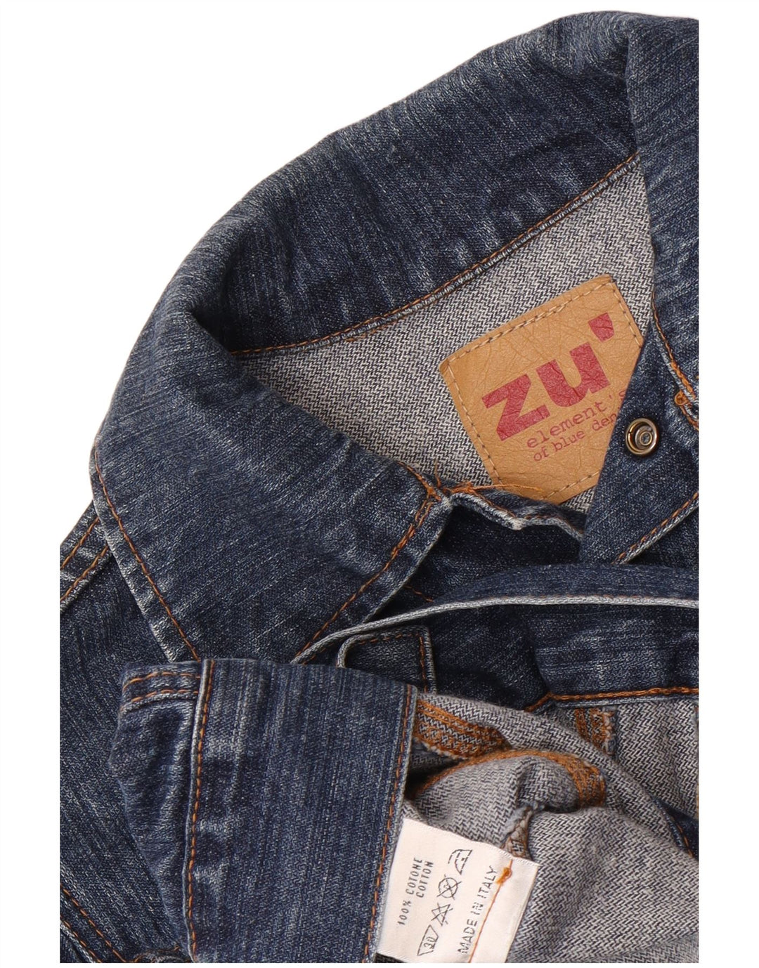 Zu Elements Chaqueta vaquera corta para mujer IT 40 Small Blue Cotton