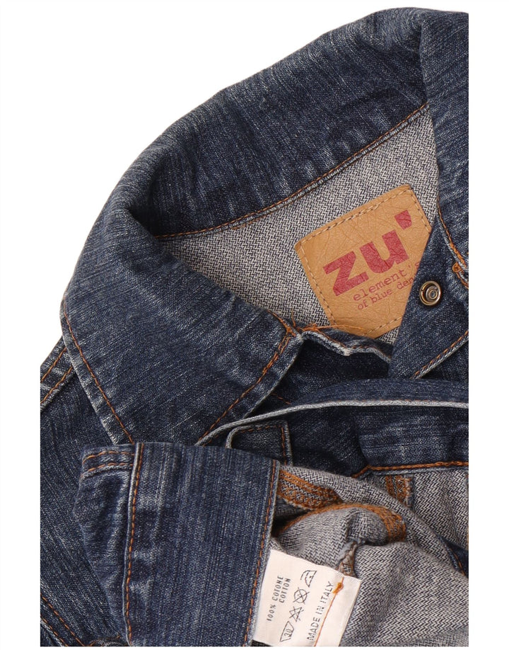 Zu Elements Chaqueta vaquera corta para mujer IT 40 Small Blue Cotton