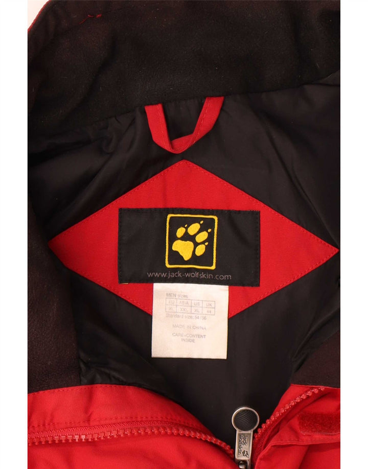Jack Wolfskin Chaqueta cortavientos para hombre UK 44 XL Rojo Colorblock Poliamida