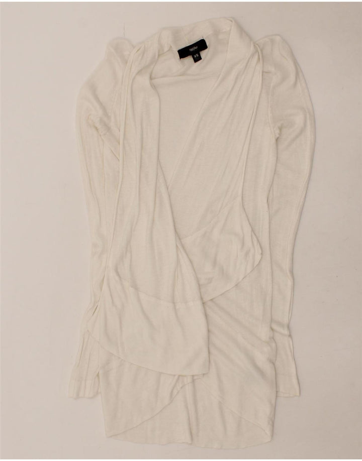 MOSSIMO Womens Longline Open Cardigan Sweater UK 6 XS White Rayon Vintage Mossimo and Second-Hand Mossimo from Messina Hembry 