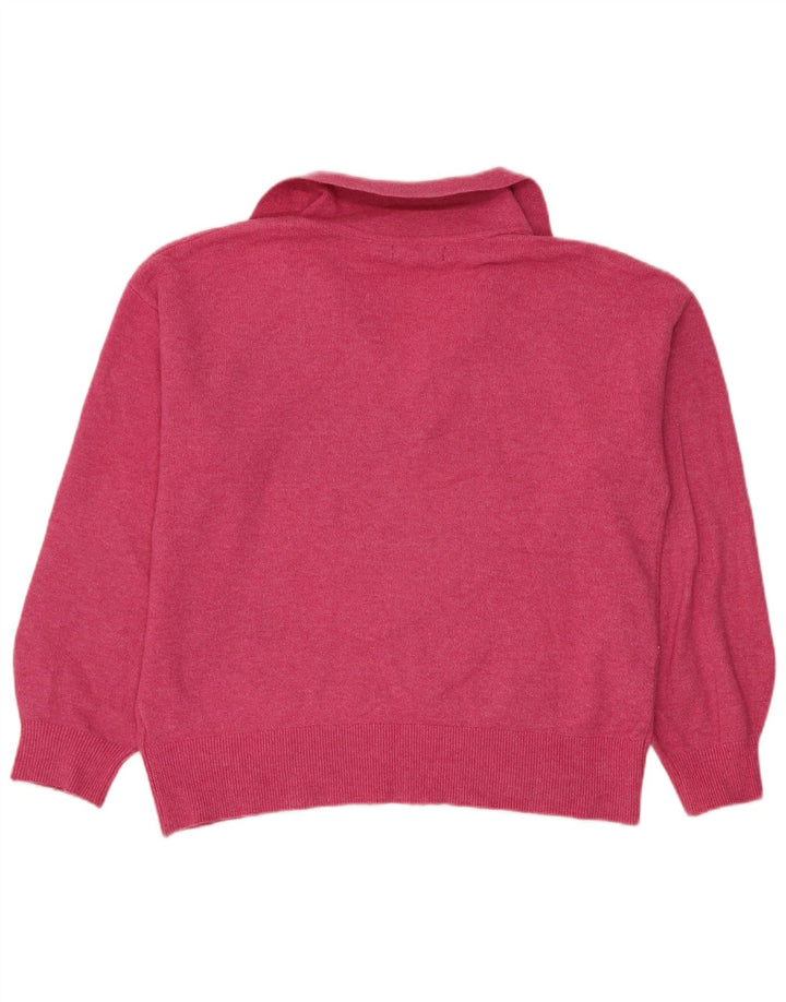 Marks & Spencer Jersey extragrande con cuello tipo polo para mujer, talla 44, color rosa medio