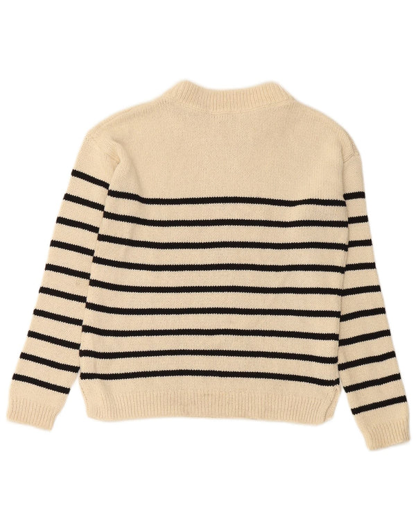 HOBBS Suéter extragrande con cuello redondo para mujer UK 6 XS Off White Stripes