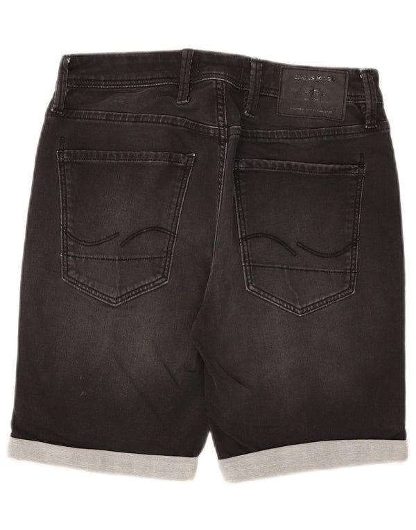 Jack & Jones Hombre Regular Denim Shorts XS W28 Gris Algodón