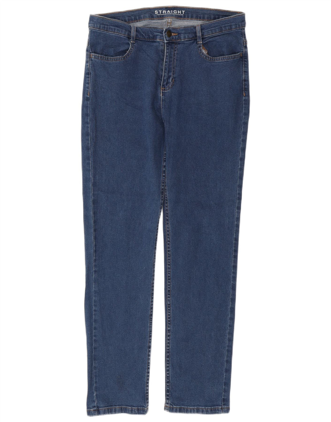 Marks & Spencer Vaqueros rectos para mujer UK 12 Medium W32 L30 Algodón azul