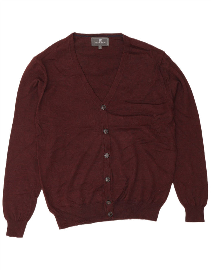 Marks & Spencer Suéter tipo cárdigan para hombre Acrílico burdeos mediano