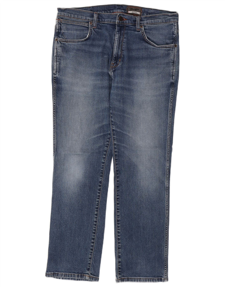WRANGLER Vaqueros rectos elásticos Arizona para hombre W36 L30 Algodón azul