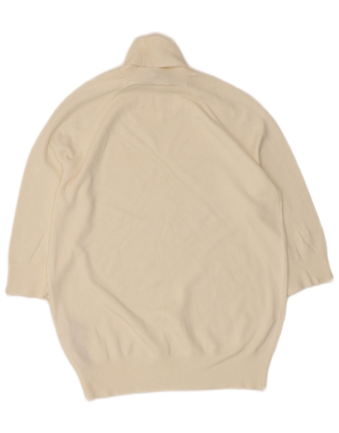 Zara - Jersey de manga corta con cuello vuelto para mujer, talla M, color blanco