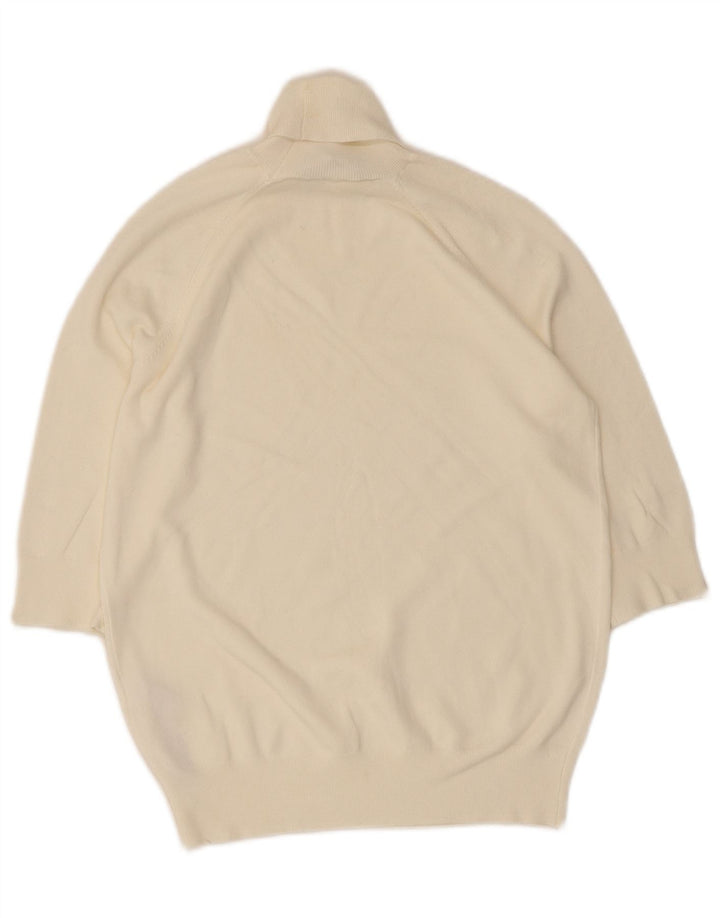 Zara - Jersey de manga corta con cuello vuelto para mujer, talla M, color blanco