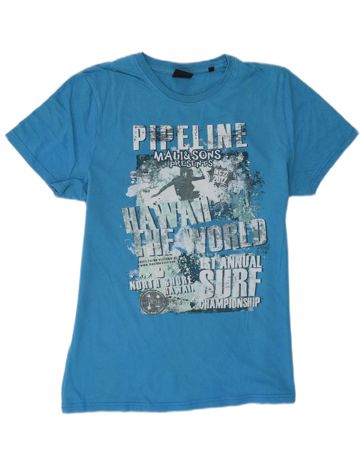 Maui and Sons Camiseta gráfica para hombre Top Algodón azul medio