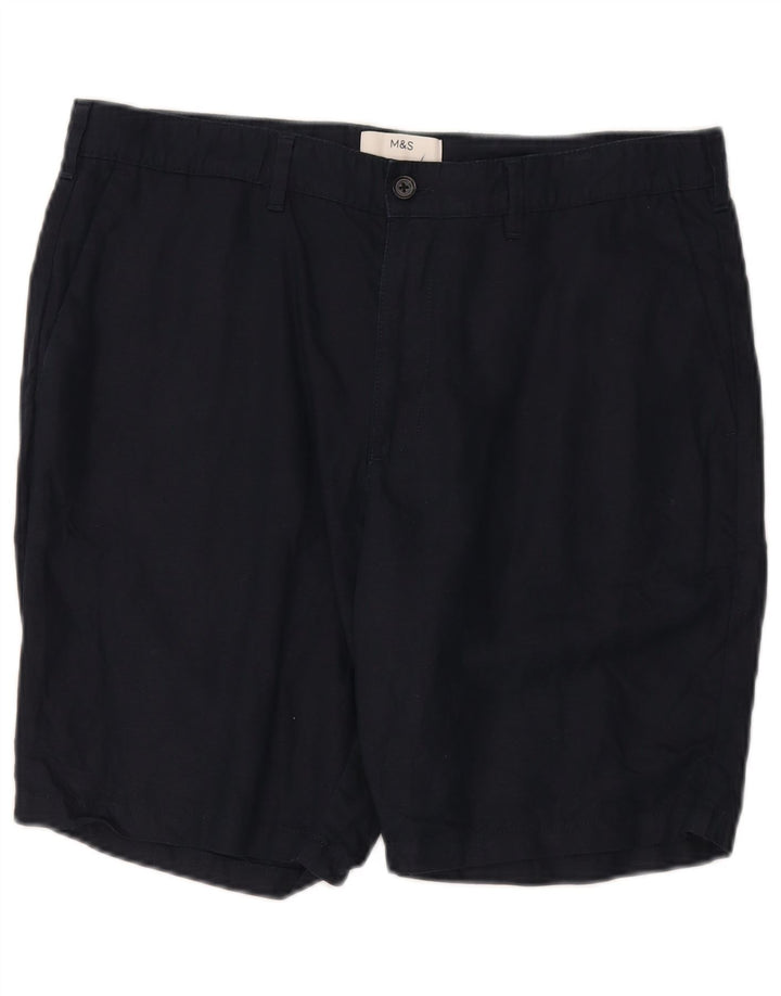 Marks & Spencer pantalones cortos chinos para hombre W36 grande lino azul marino