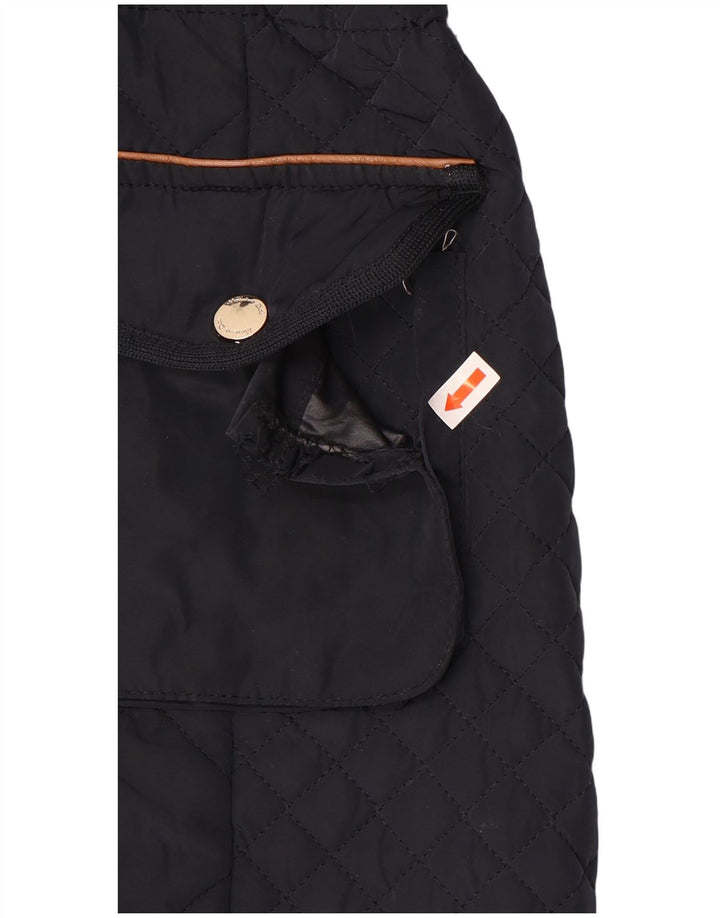 Massimo Dutti Chaqueta Acolchada Con Capucha Mujer UK 42 Mediana Azul Marino Poliéster