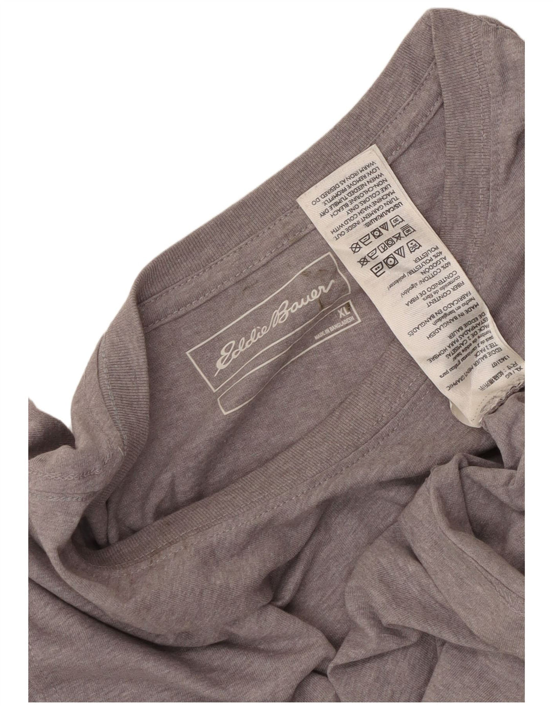 EDDIE BAUER Camiseta Hombre Top XL Gris Algodón