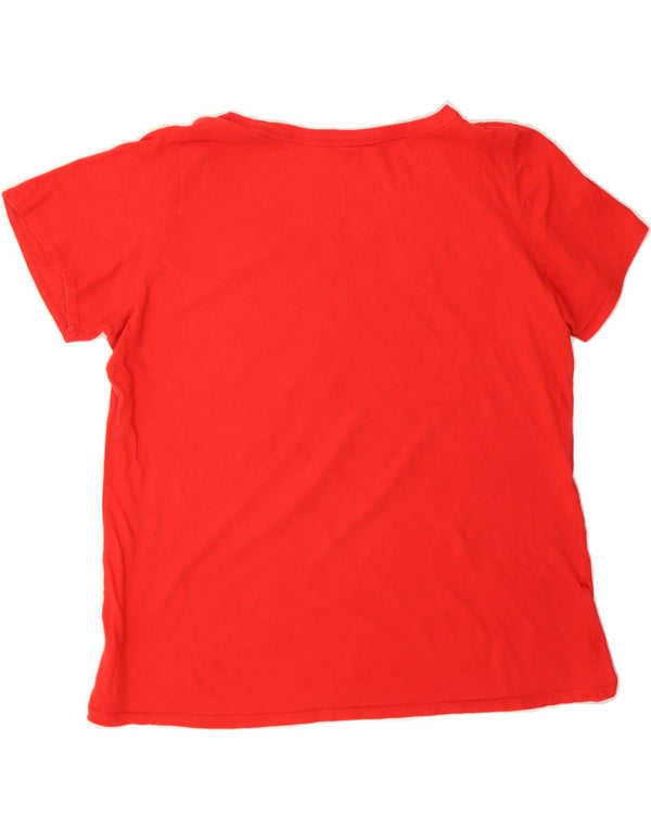 NIKE Womens Athletic Cut Graphic T-Shirt Top UK 18 XL Red Cotton