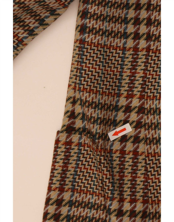 Romano Chaqueta tipo blazer de 3 botones para hombre IT 46 Small Brown Houndstooth